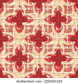 Diseño vectorial de fondo de crema de patrón rojo sin incandescencias.Estilo tradicional,Diseño moderno, textura de superficie, papel pintado, baldosas marroquíes,Sitio web, fondo,Diseño textil.Tema rojo Textura ornamental.