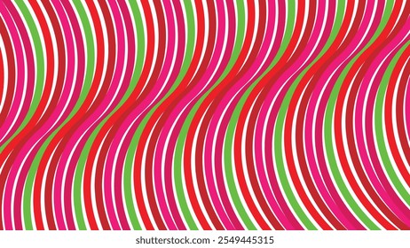 Seamless Red amp Green Wavy Lines On White Background