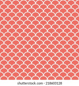 Seamless red Asian waves pattern vector
