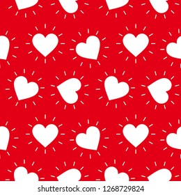 Seamless red background with hearts. Background for St. Valentine's Day. Wedding background.