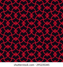 Seamless red and black art deco tangled pattern vector