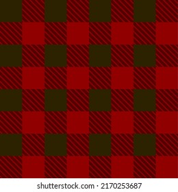 Seamless red and black checkered pattern. Suitable for printing, gift wrapper paper, etc.