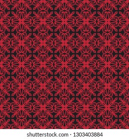 Seamless red and black decorative vector pattern with elegant openwork ornament. Abstract background for printing on paper, wallpaper, covers, textiles, fabrics, for decoration, decoupage, scrapbooking and other