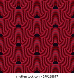 Seamless red and black dense asian pattern vector