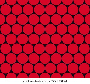 Seamless red and black dense polka dot pattern vector