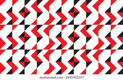 Seamless red and black geometric pattern. Geometric repeat pattern. Vector and illustration background design