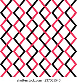 Seamless Red and Black Grid Pattern. Vector Background
