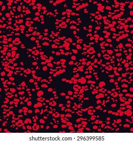 Seamless red and black leopard spots pattern vector