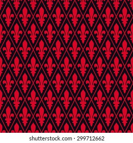 Seamless red and black medieval diamond pattern vector