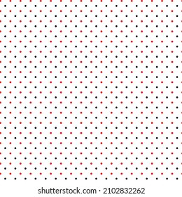 Seamless red and black polka dot on white