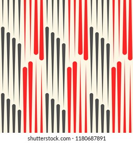 Fondo de banda vertical roja y negra sin inconvenientes. Patrón geométrico vectorial. Resumen de textura regular