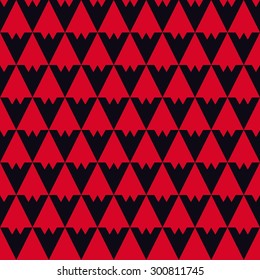 Seamless red and black vintage art deco diamond pattern vector