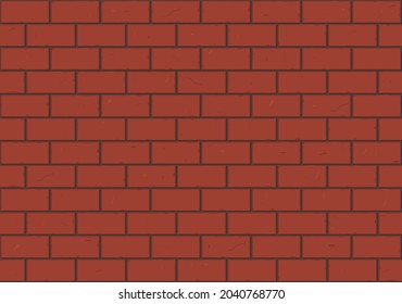 Seamless red brick wall background vector illustration