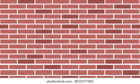 Seamless Red Brick Wall Pattern Vector Texture Background