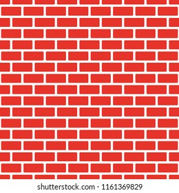 Seamless red brick wall, white bead. Continuous replication of the texture pattern. Vector illustration.