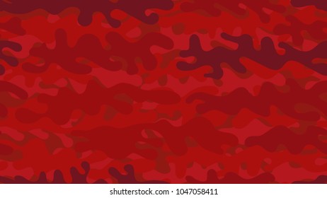 Seamless red camouflage pattern. Repeating military clothing texture.