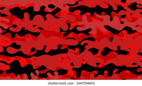 Seamless red camouflage pattern. Repeating military clothing texture.