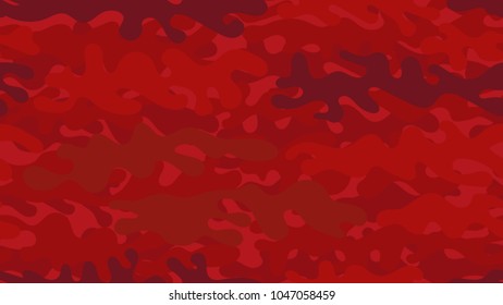 Seamless red camouflage pattern. Repeating military clothing texture.