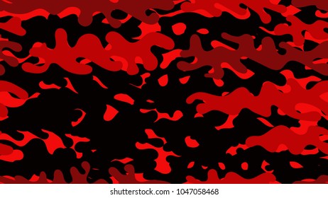 Seamless red camouflage pattern. Repeating military clothing texture.
