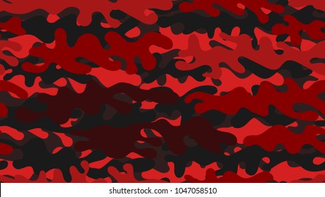 Seamless red camouflage pattern. Repeating military clothing texture.
