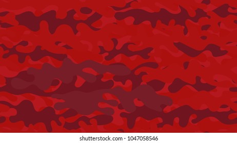Seamless red camouflage pattern. Repeating military clothing texture.