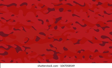 Seamless red camouflage pattern. Repeating military clothing texture.
