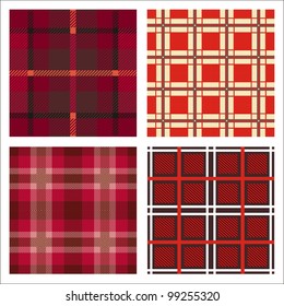 seamless red cells fabric pattern 4 variations