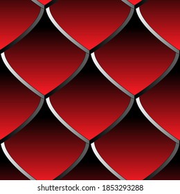 Seamless red chain mail dragon scales. Dragon scale. Simple background for design. Vector illustration pattern texture