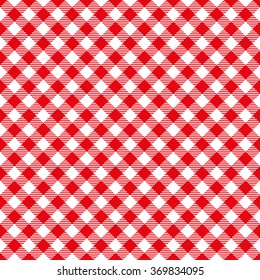 Seamless Red Checkered Plaid Fabric Pattern Texture