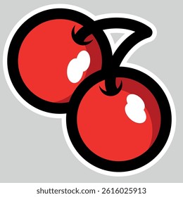 Seamless red cherry pattern design, flat cherry pattern template vector
