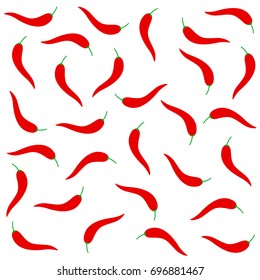 Seamless Red Chili Pattern Wallpaper Vector Design