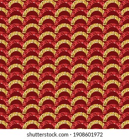 seamless red chinese new year pattern background with glitter circle shape