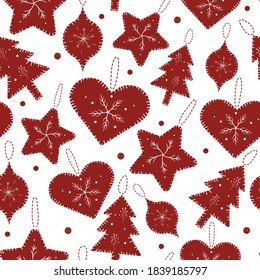 fondo de adorno de navidad de color rojo sin costura