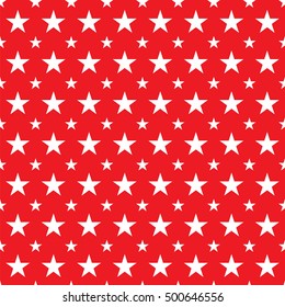 Seamless Red Christmas Star Pattern Texture Background