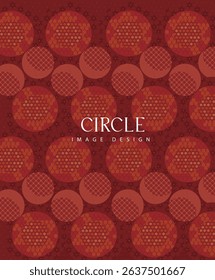 Seamless Red Circle Pattern with Traditional Geometric Motifs