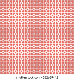Seamless red classical architecture square pattern vector