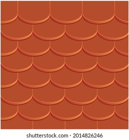 Seamless red clay roof tiles
