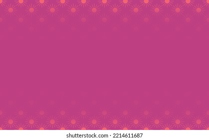 Seamless red colored background with sun pattern and copyspace. Suitable for wallpaper, fabric, card, cover, backdrop, and banner.