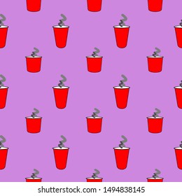 seamless red cup on pink background