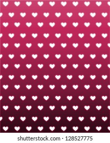 Seamless red to dark red background with heart pattern.