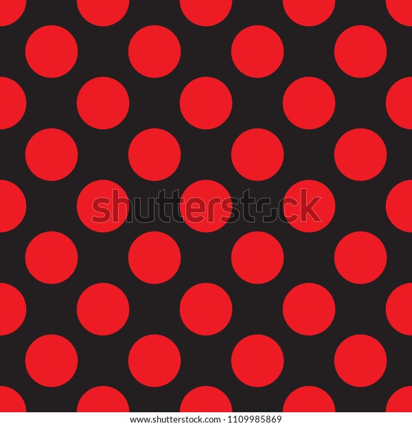 Seamless Red Dots On Black Background Stock Vector (Royalty Free