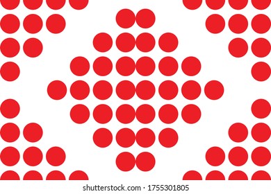  Seamless red dots with white background. Vector repeating texture