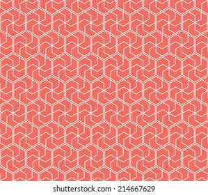 Seamless red ethnic honeycomb pattern vector