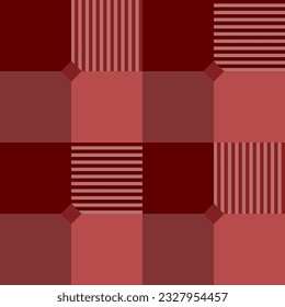 Seamless red flannel lumberjack plaid shapes pattern background design for wallpaper, texture, printing, clothing. Vector.