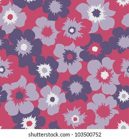seamless red floral  background