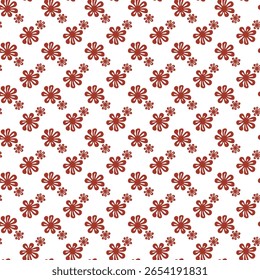 Seamless Red Floral Pattern on White Background for Textile Design