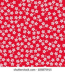 Seamless red floral pattern. Vector illustration