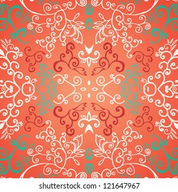 Seamless red floral pattern  for your web design, texture