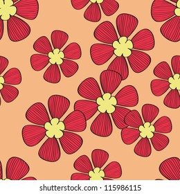 Seamless red flower pattern,vector