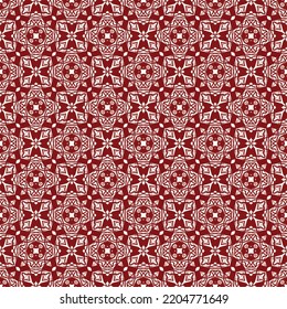 seamless red flower and star abstract creative fabric ethnic pattern background, indian artistic boho wallpaper art style.